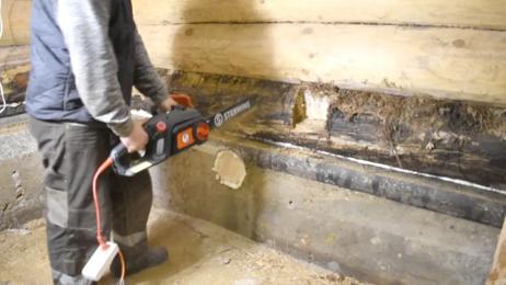 картинка для поста Как поменять венец деревянного дома